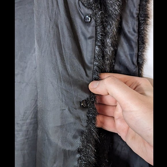 DENNIS BASSO 3X Black Lightwt Faux Fur Vest Lining for Dennis Basso Denim Jacket - Picture 3 of 7
